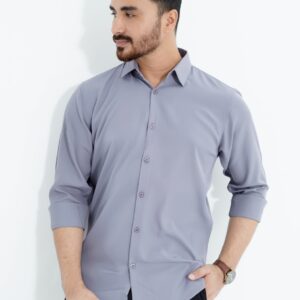 Ash Color — Spandex Glossy Fabrics Shirt