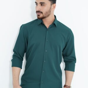 Sea Green Color — Spandex Glossy Fabrics Shirt